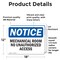 Signmission Mechanical Room No Unauthorized Access OSHA Notice Sign, Vinyl Decal, 18in W x 12in L, 2PK OS-2PACK-NS-D-1218-L-15949 - alternate 5